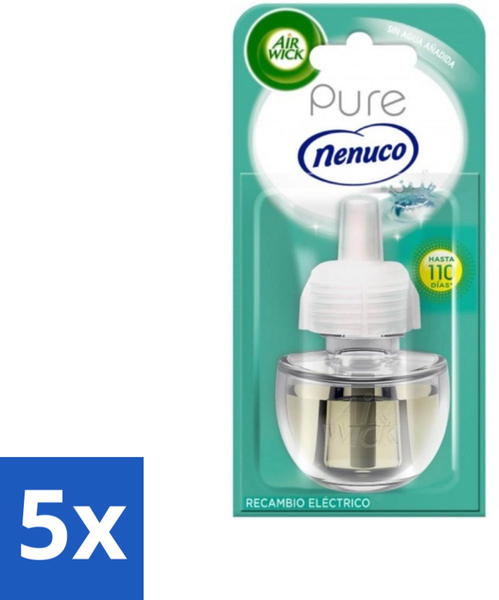 Air Wick - Luchtverfrisser Navulling - Pure Nenuco - Elektrische Geurverspreider - 19 ml - Bulkverpakking - 5 stuks