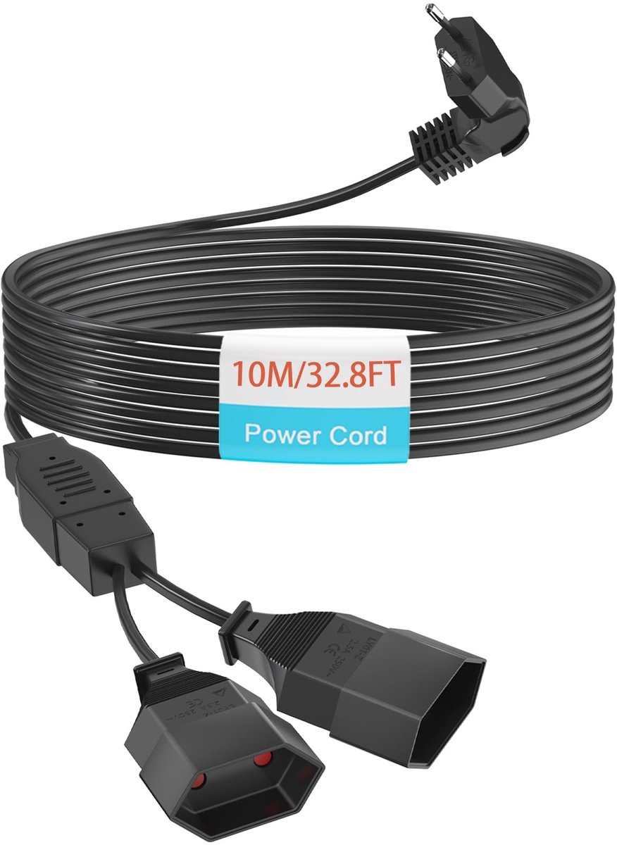 Solidchoice - Verlengkabel met 2 Eurostekkers, 10 m
