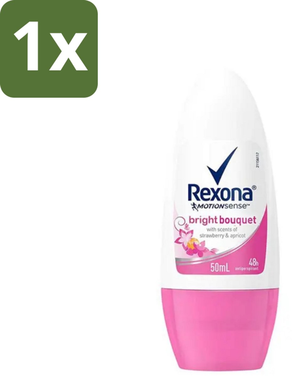 1 x Rexona - Bright Bouquet - Deo Roll-on - 50 ml - Deodorant - Zweet - Lichaamsgeur - Bloemige Geur - Frisheid