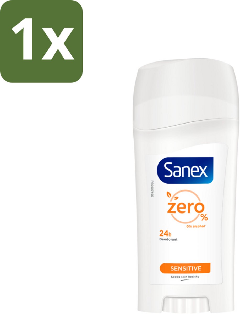 1 x Sanex Deodorant Stick Dermo Sensitive 65 ml - Deodorant Stick - Gevoelige Huid - Alcoholvrije Deodorant - 24 Uur Bescherming - Huidbescherming