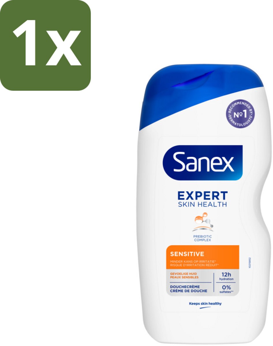 1 x Sanex Douchegel Expert Skin Health Sensitive 400 ml - Gevoelige Huid - Douchegel - Huidverzorging - Milde Reiniging - Whey Proteïne