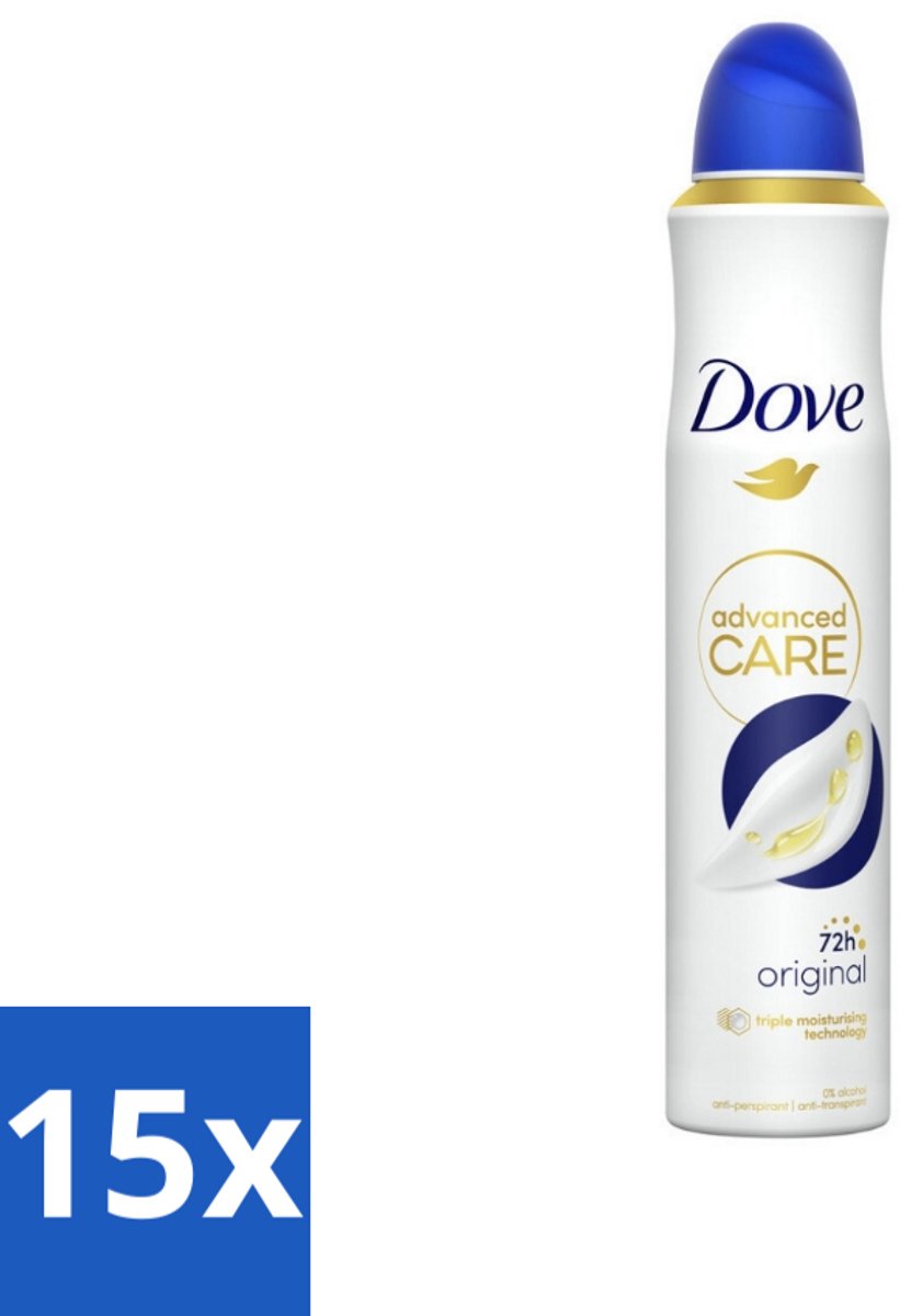 15 x Dove - Deodorant - Spray Advanced Care - Frisse en langdurige bescherming - 200 ml - Dove Deodorant Spray - Anti-transpirant Spray - Huidverzorging - Zweet En Geur Bescherming - Triple Moisturising