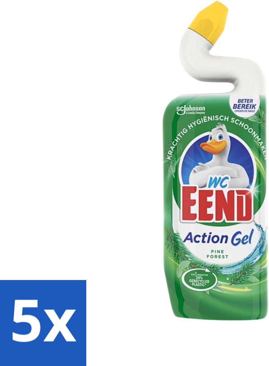 WC Eend Toiletreiniger Action Gel Pine Forest 750 ml - Bulkverpakking - 5 stuks