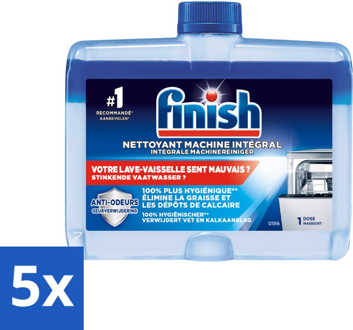 Finish Integrale Machinereiniger Regular 250 ml - Bulkverpakking - 5 stuks