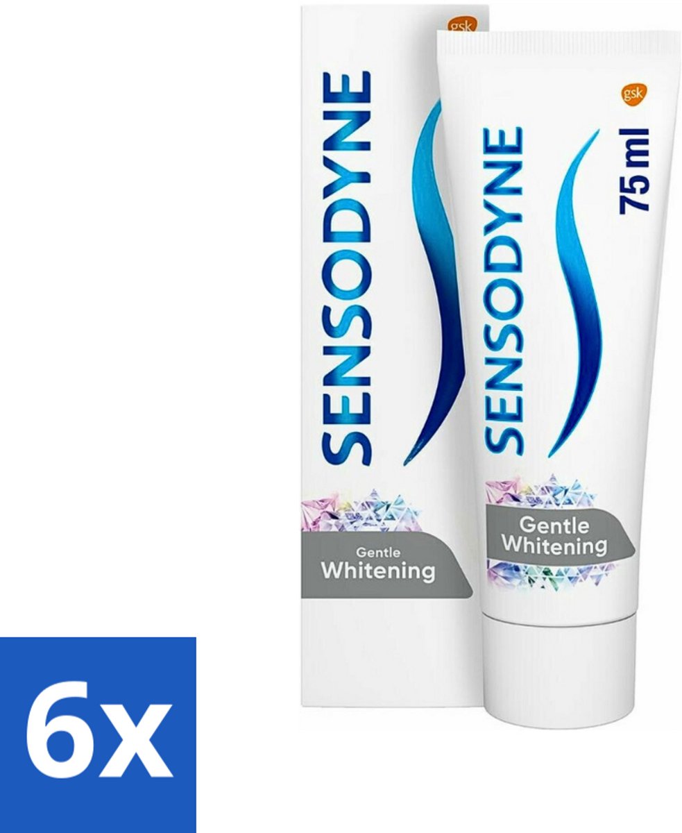 Sensodyne - Tandpasta - Gentle Whitening - Milde Reiniging - 75 ml - Voordeelverpakking - 6 stuks