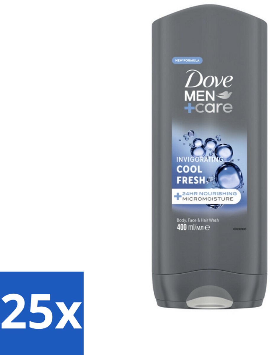 Dove - Douchegel - Men+ Care Cool Fresh - Verfrissend en energiegevend - 400 ml - Bulkverpakking - 25 stuks