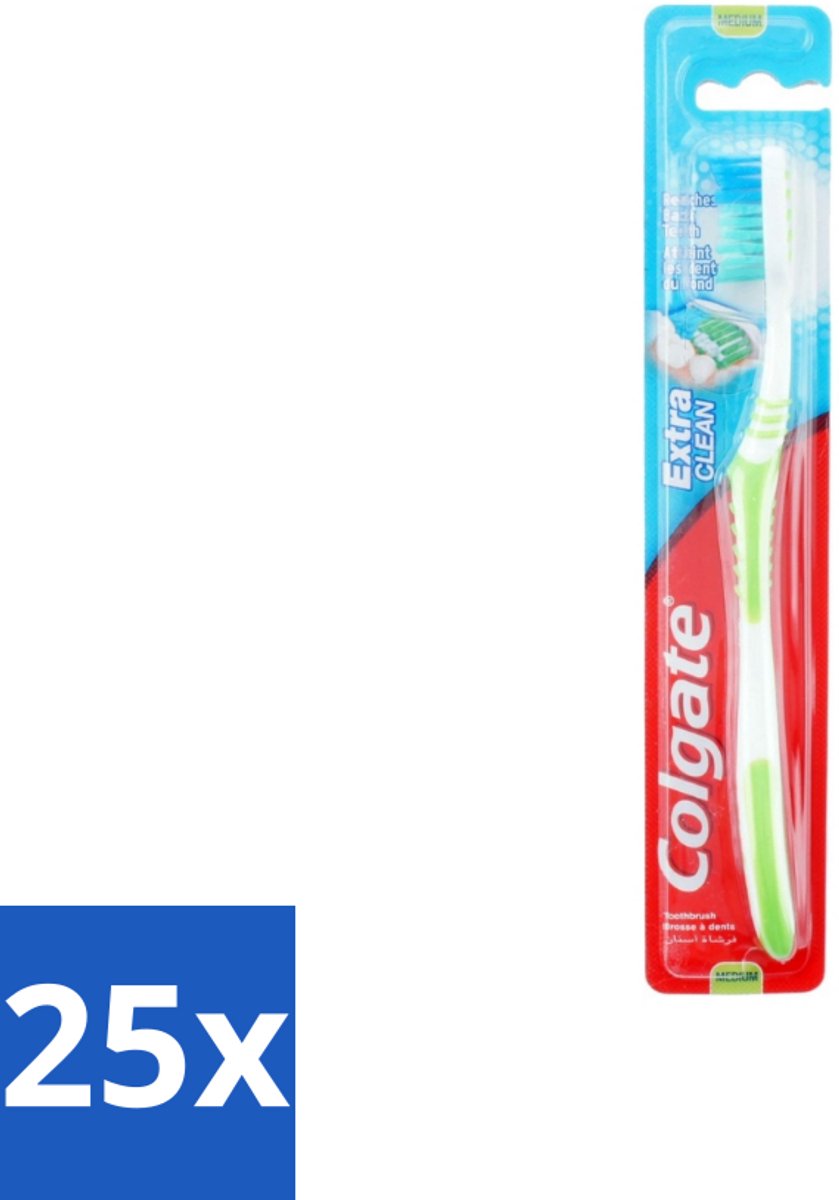 Colgate - Tandenborstel - Extra Clean Medium - 1 Tandenborstel - Bulkverpakking - 25 stuks