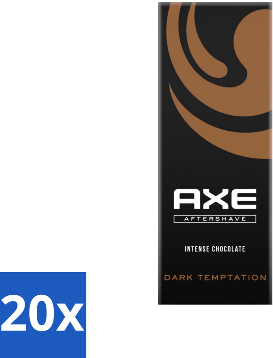 20 x Axe Dark Temptation Aftershave 100 ml - Aftershave - Chocolade - Aftershave Geur - Verleidelijk Aroma - Huidkalmering