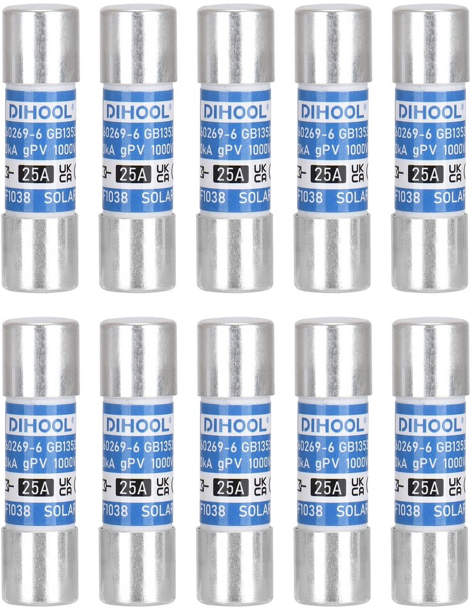 Solidchoice - 10 Stuks 25A DC Fuses voor Fotovoltaïsche Toepassingen