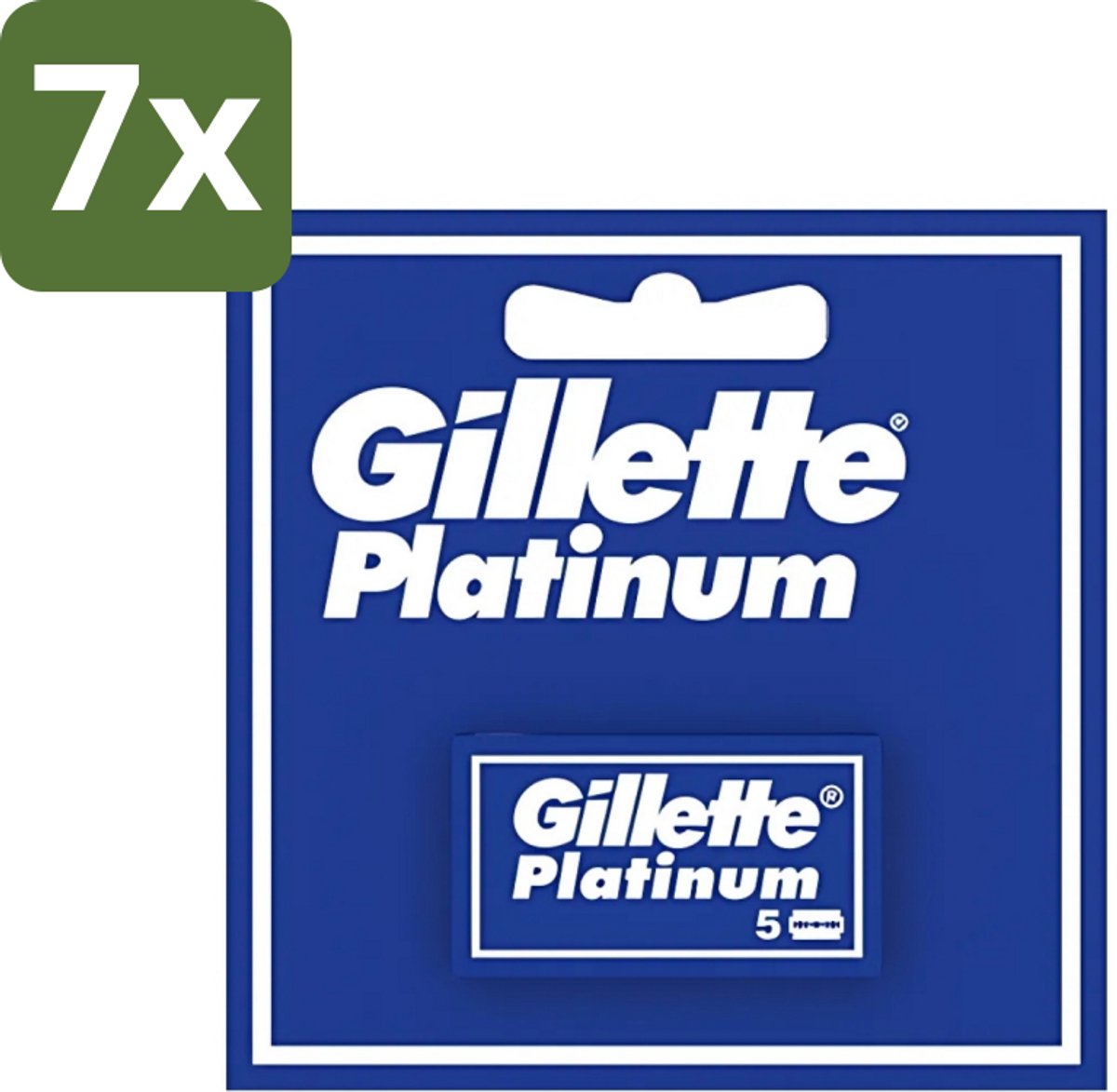 7 x Gillette - Platinum - Extra scherpte - 5 Navulscheermesjes - Scheermesjes - Safety Razor - Double Edge - Platina Coating - Scherpte