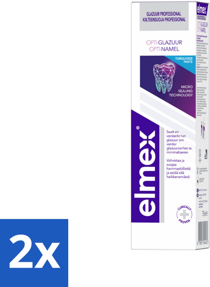 2 x Elmex Tandpasta Glazuur Professional Opti-Glazuur 75 ml - Tandpasta - Glazuurbescherming - Tanderosie - Tandenbescherming - Micro Protection