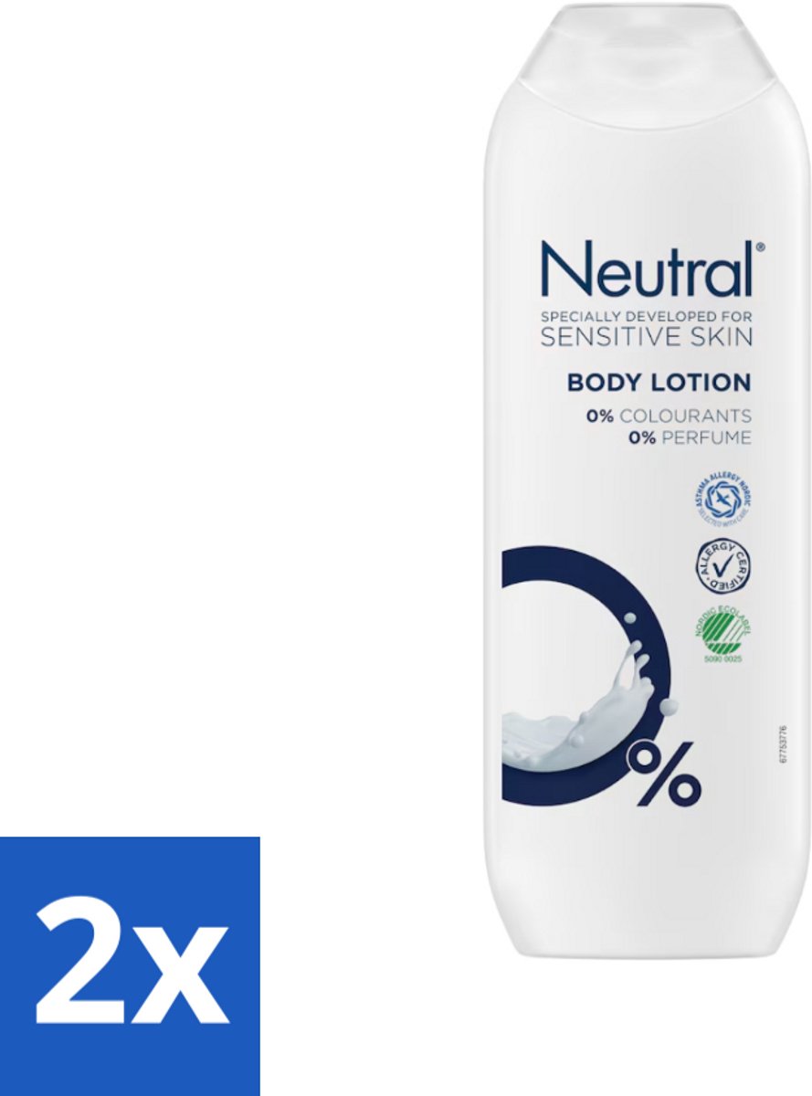 2 x Neutral - Bodylotion - Gevoelige Huid - 0% Kleurstof & Parfum - 250 ml - Gevoelige Huid - Bodylotion - Hydratatie - Zachte Huid - 0% Parfum