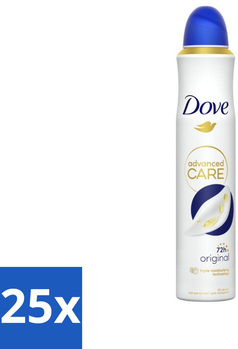 25 x Dove - Deodorant - Spray Advanced Care - Frisse en langdurige bescherming - 200 ml - Dove Deodorant Spray - Anti-transpirant Spray - Huidverzorging - Zweet En Geur Bescherming - Triple Moisturising