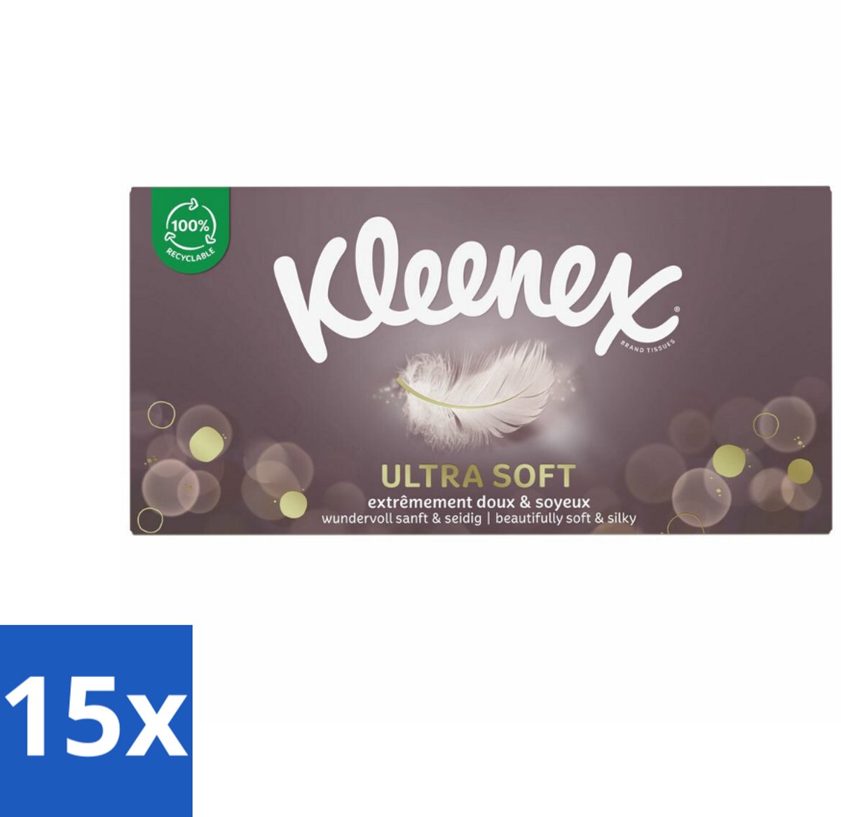 Kleenex Tissues Ultra Soft 64 stuks per verpakking - Bulkverpakking - 15 stuks