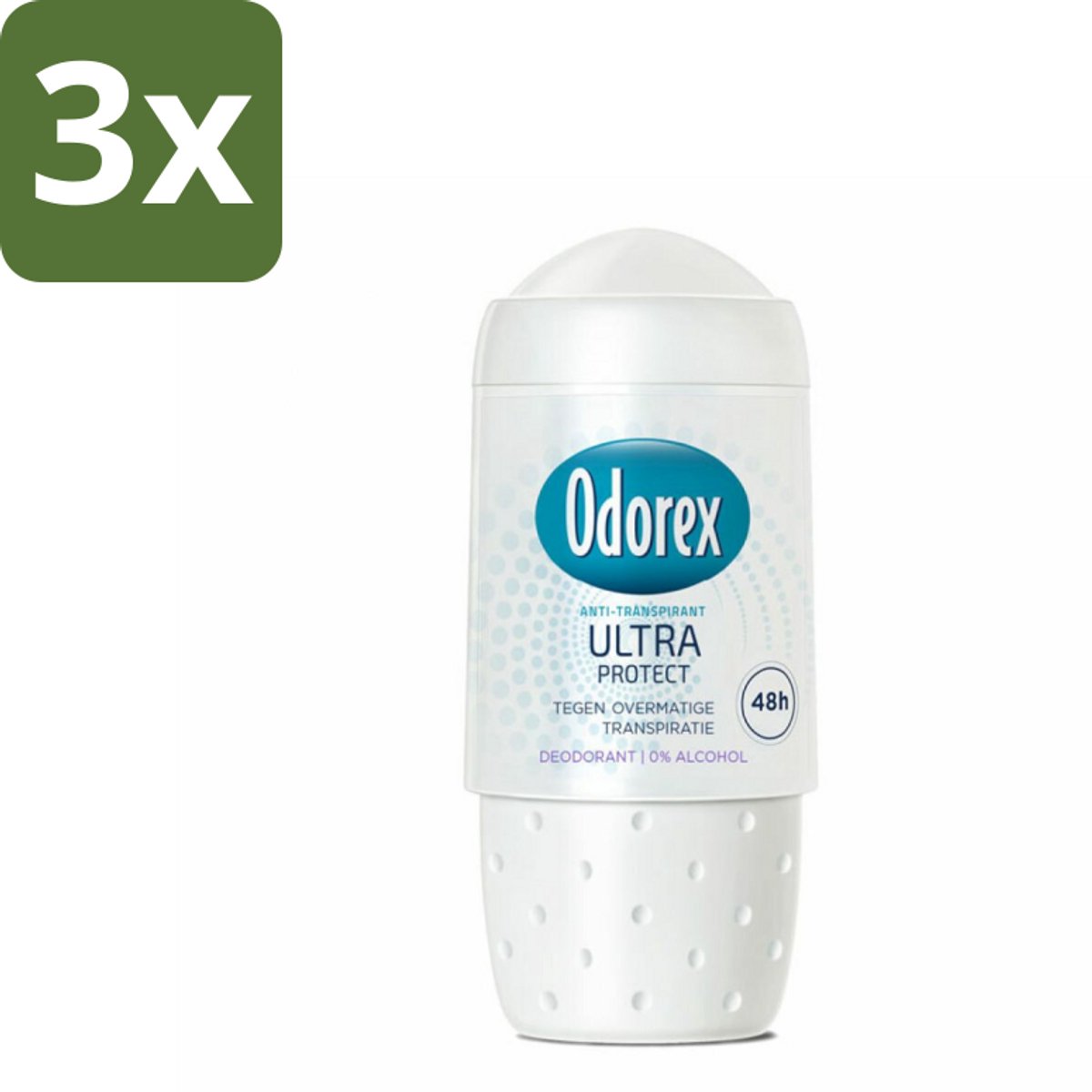 3 x Odorex Deodorant Roller Ultra Protect 50 ml - Deodorant Roller - Zweetbestendig - Huidverzorgend - Alcoholvrij - Dermatologisch Goedgekeurd