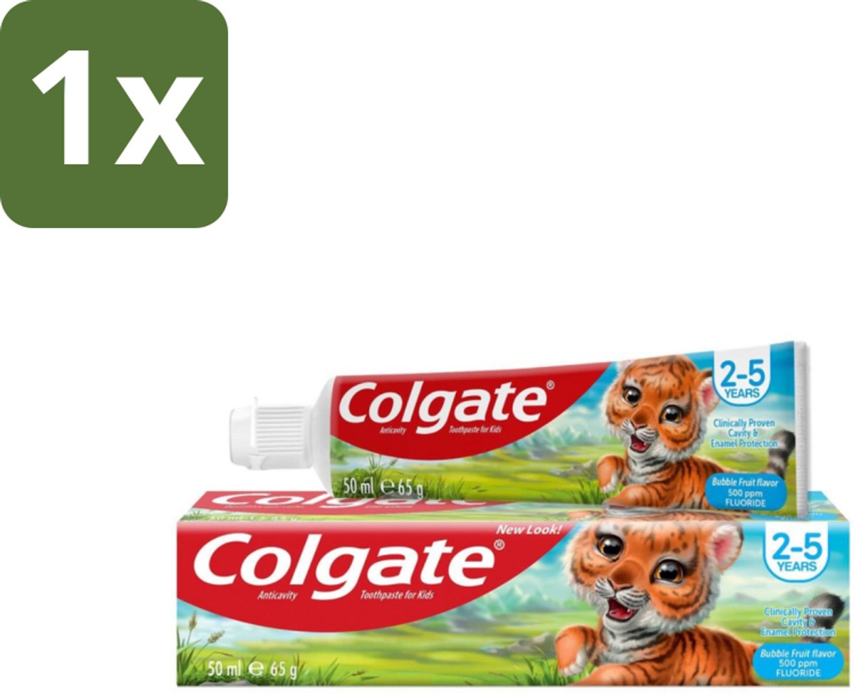 1 x Colgate - Bubble Fruit - Kindertandpasta - Voor 2 tot 5 jaar oud - 50ml - Kindertandpasta - Gaatjes Bestrijden - Melktanden Beschermen - Tandpasta Voor Kinderen - Bubble Fruit Smaak