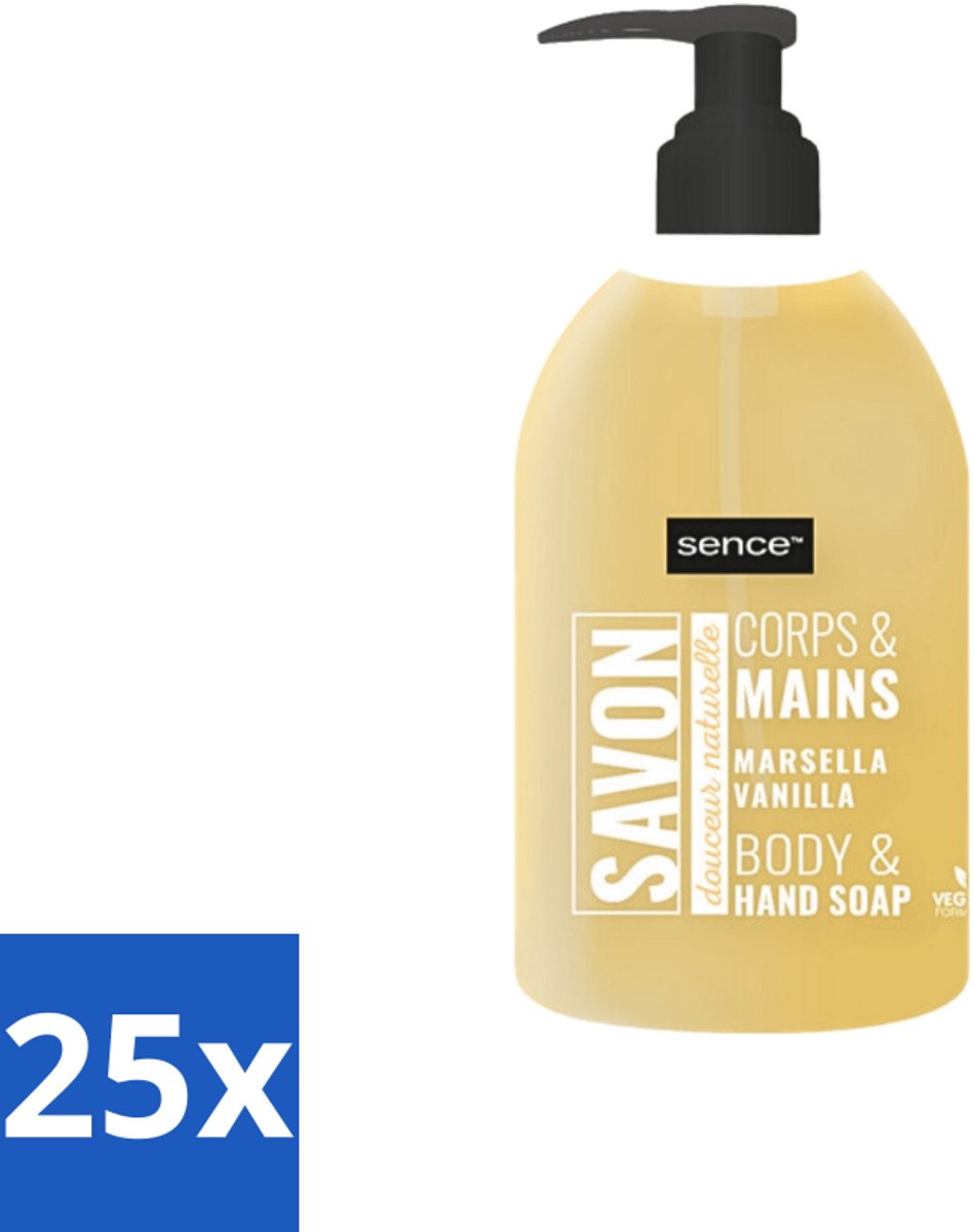 Sence - La Maison Du Savon De Marseille - Handzeep - Vanille - Hygiënisch - 500 ml - Bulkverpakking - 25 stuks