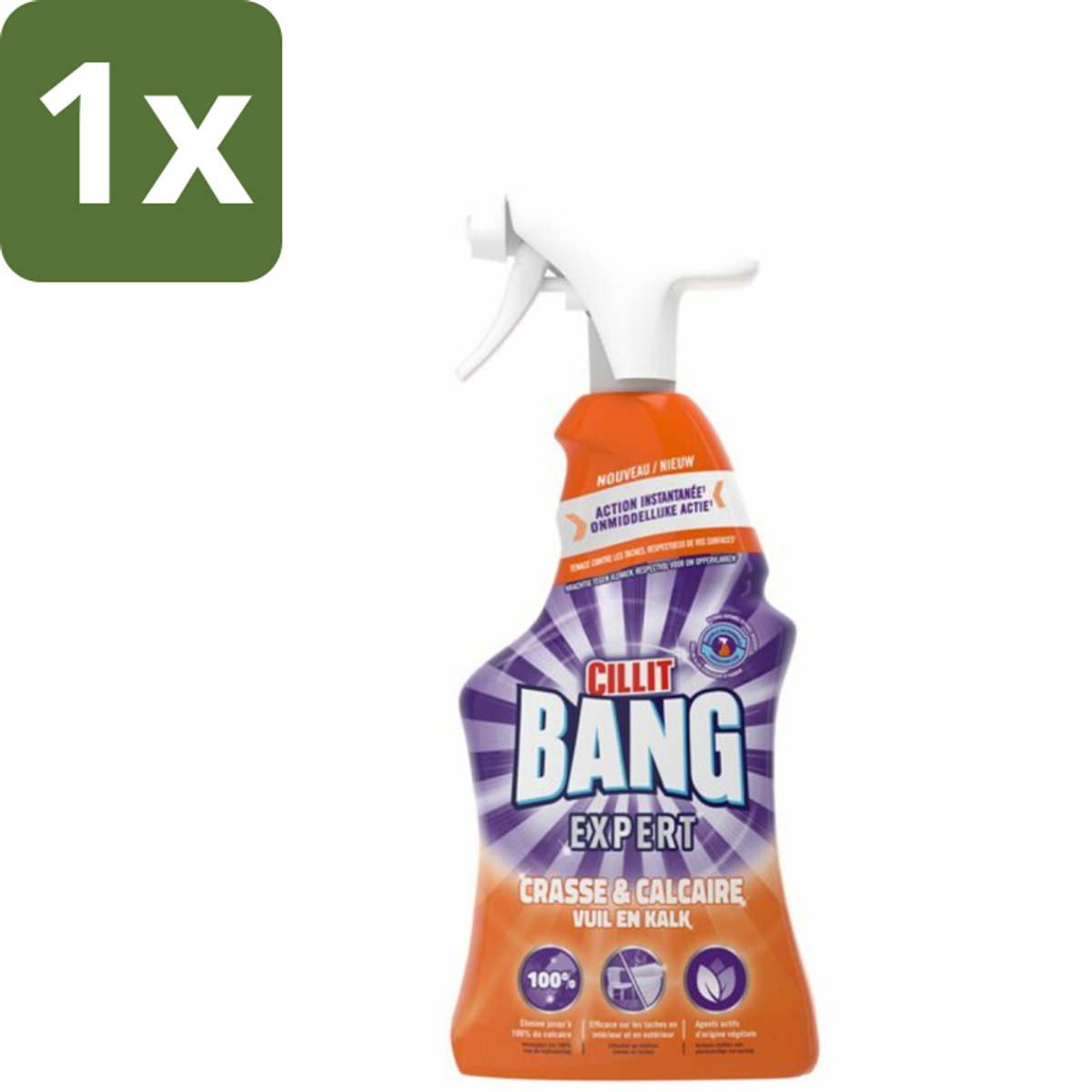1 x Cillit Bang Lime & Grime Spray 750 ml - Kalk - Vet - Vuil - Reinigen - Keuken