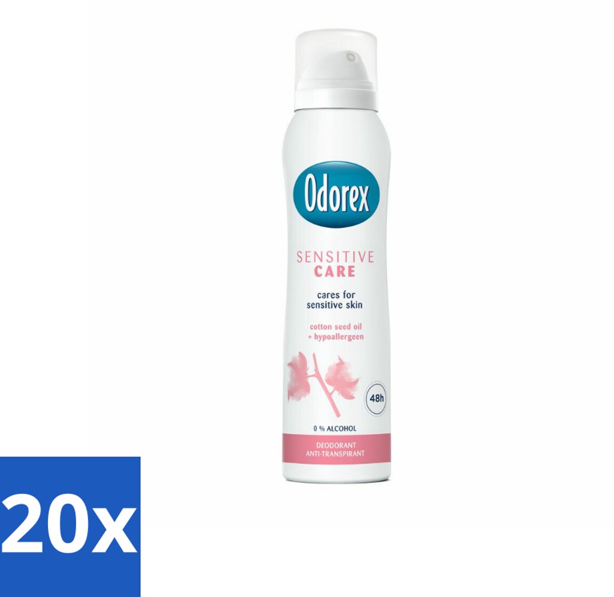 20 x Odorex Deodorant Spray Sensitive Care 150 ml - Gevoelige Huid - Deodorant Spray - Zachte Huid - Alcoholvrij - Bisabolol