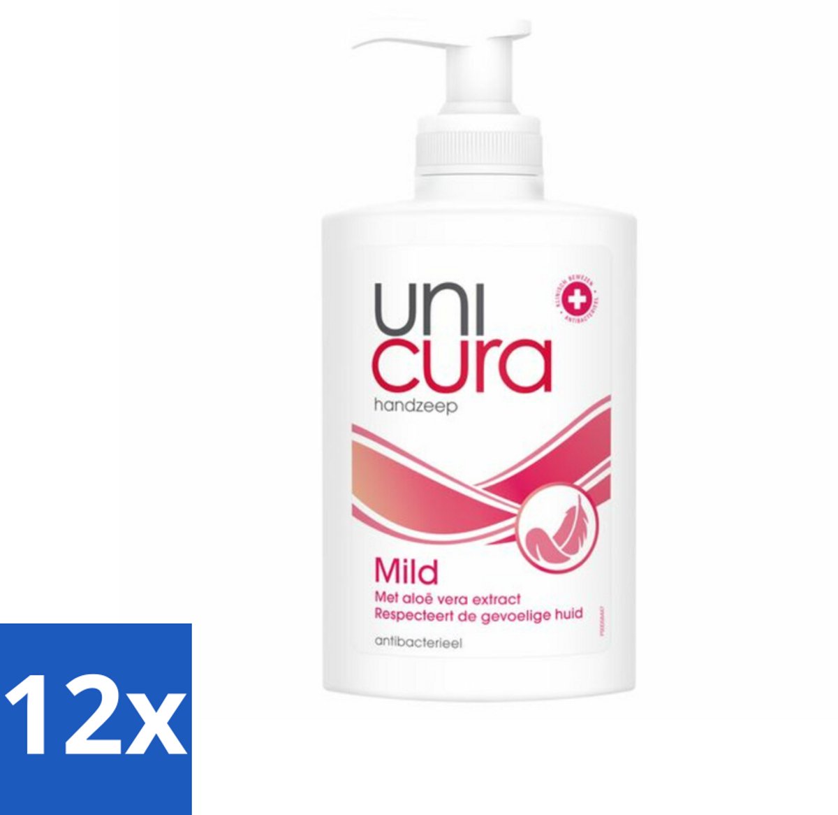 12 x Unicura Vloeibare Handzeep Mild 250 ml - Handzeep - Antibacterieel - Milde Handzeep - Handen Reinigen - Hygiëne
