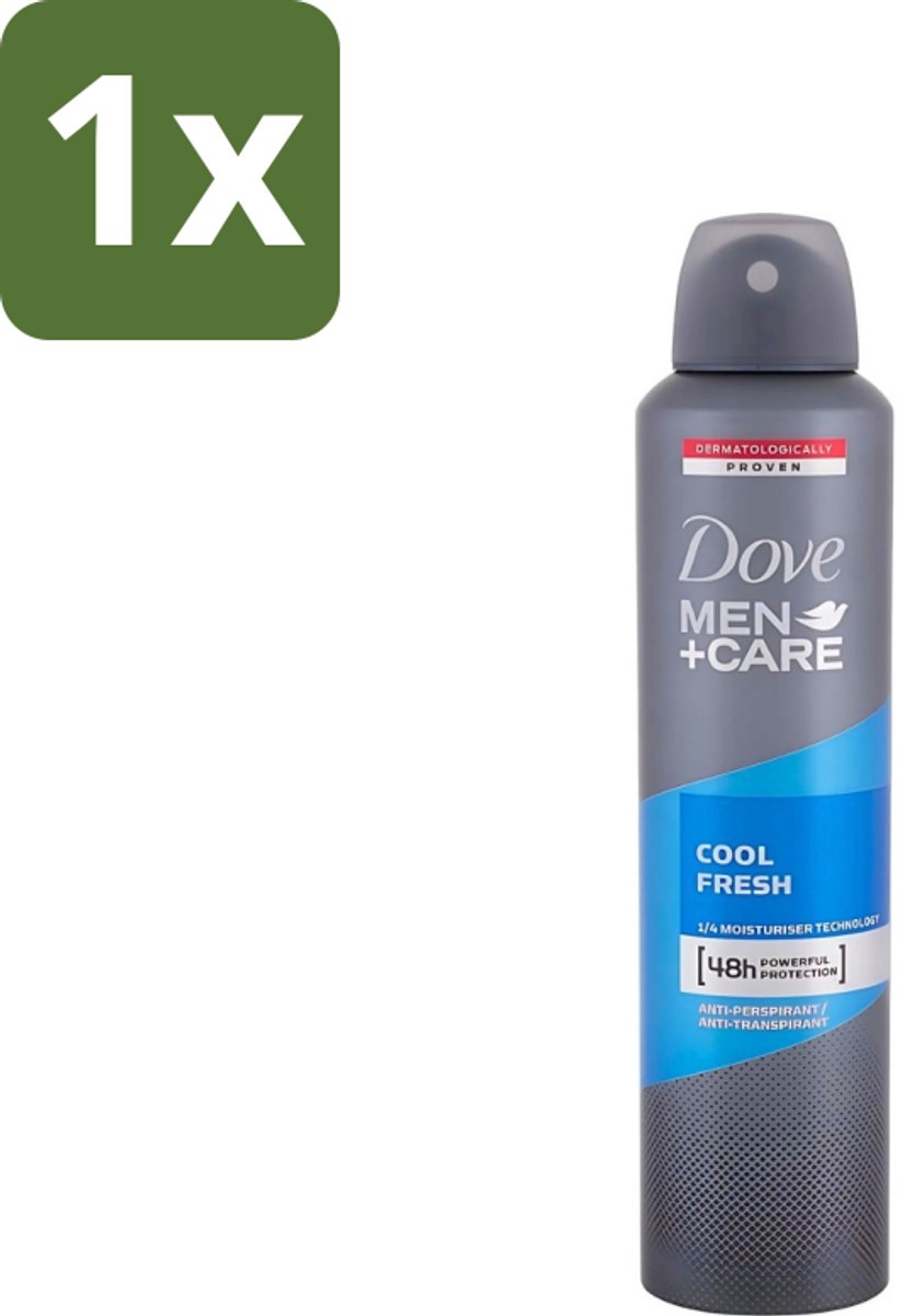 1 x Dove - Deodorant - Spray Men+Care Cool Fresh - Verfrissend en langdurige bescherming - 250 ml - Deodorant Spray - Zweetgeur - Langdurige Bescherming - Frisheid - Mannelijke Geur