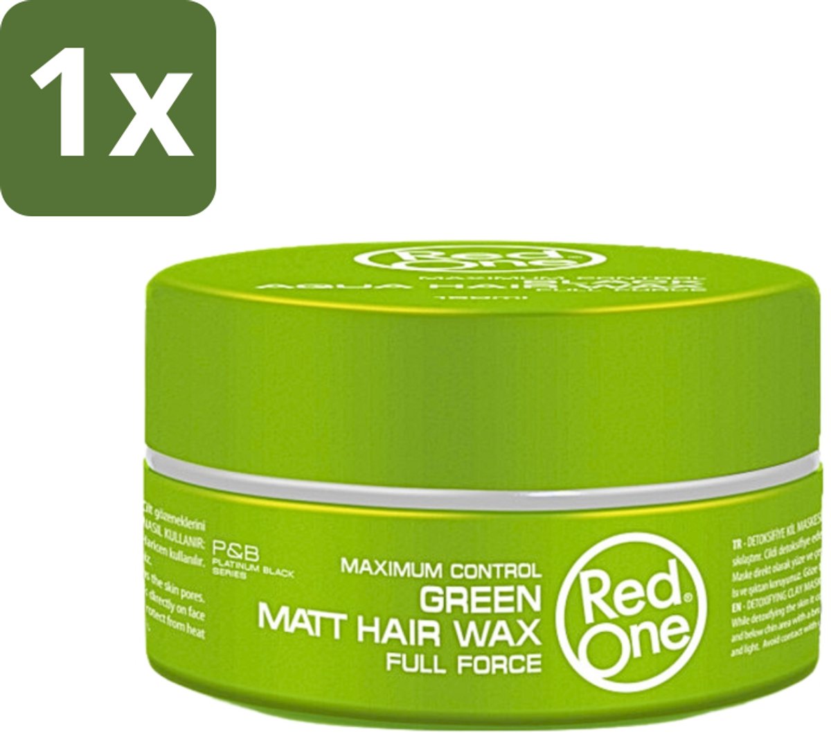 1 x Red One - Haarwax - Groen - Aqua Hair Gel Wax - Voor Stevige Styling & Verzorging - 150 ml - Haarwax - Haartypen - Styling - Haarverzorging - Hydraat