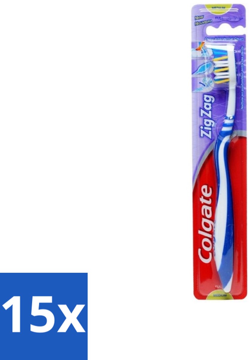 Colgate - Tandenborstel - ZigZag Medium - 1 Tandenborstel - Bulkverpakking - 15 stuks