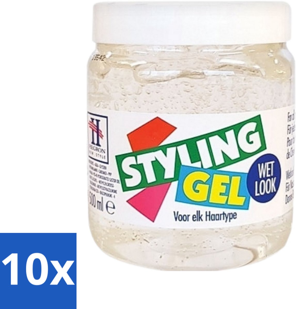 10 x Hegron - Styling Gel - Wetlook Wit - Glanzende Afwerking - 150 ml - Styling Gel - Wetlook Gel - Glans Haar - Haar Fixatie - Haar Stijl