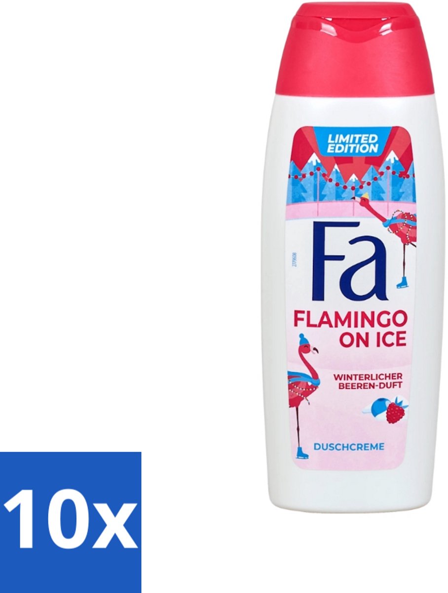 10 x Fa - Douchegel - Winter Flamingo On Ice - Verfrissend & Koel - Hydraterend - 250 ml - Douchegel - Winterflamingo - Fris - Koel - Hydraterend