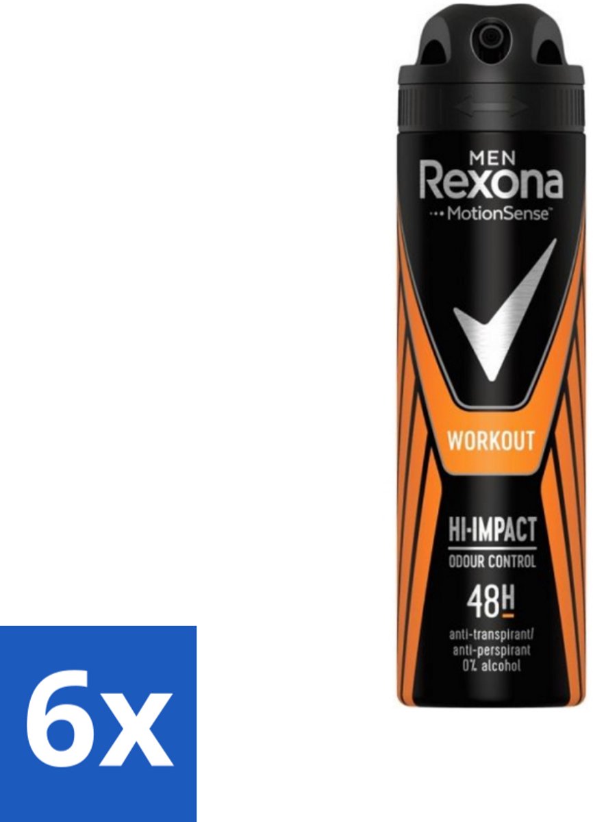 6 x Rexona Men - MotionSense - Deodorant Spray - Anti-transpirant - 150 ml - Deodorant Spray - Zweetgeur - Zweetbescherming - Mannelijke Deodorant - Anti-transpirant