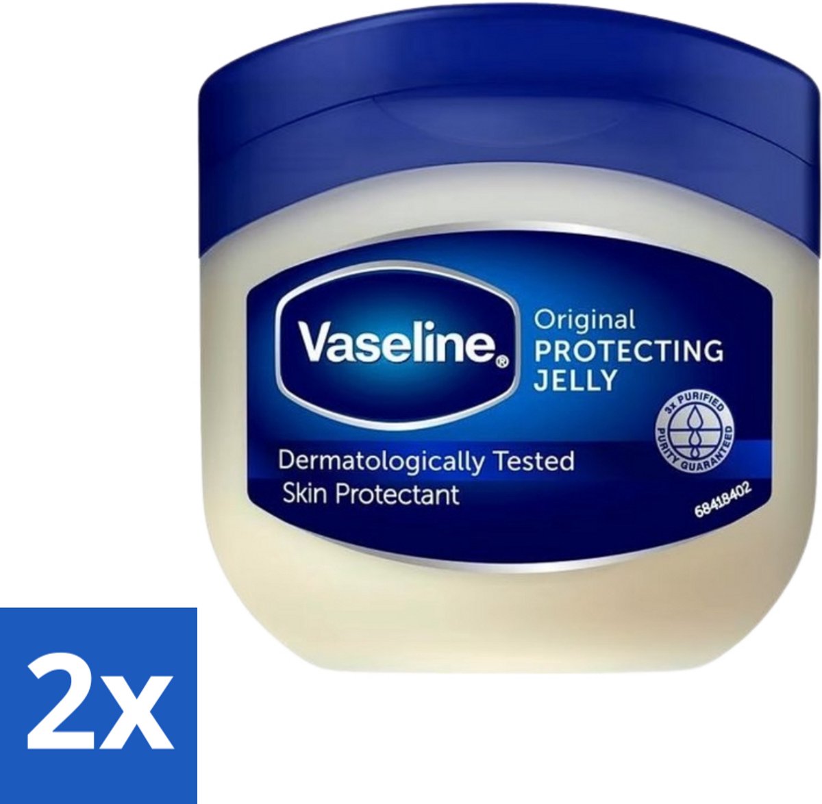 2 x Vaseline - Origineel - Beschermende Jelly - 50 ml - Huidverzorging - Vocht - Droge Huid - Lippen - Hielen