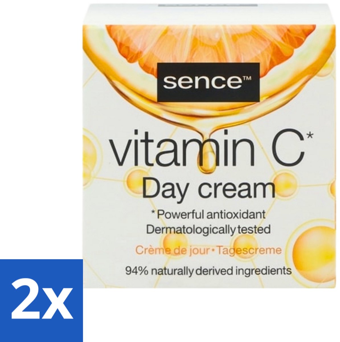 2 x Sence - Vitamine C - Dagcrème - Stralende Huid - 50 ml - Vitamine C Crème - Stralende Huid - Huidveroudering - Collageen - Antioxidant