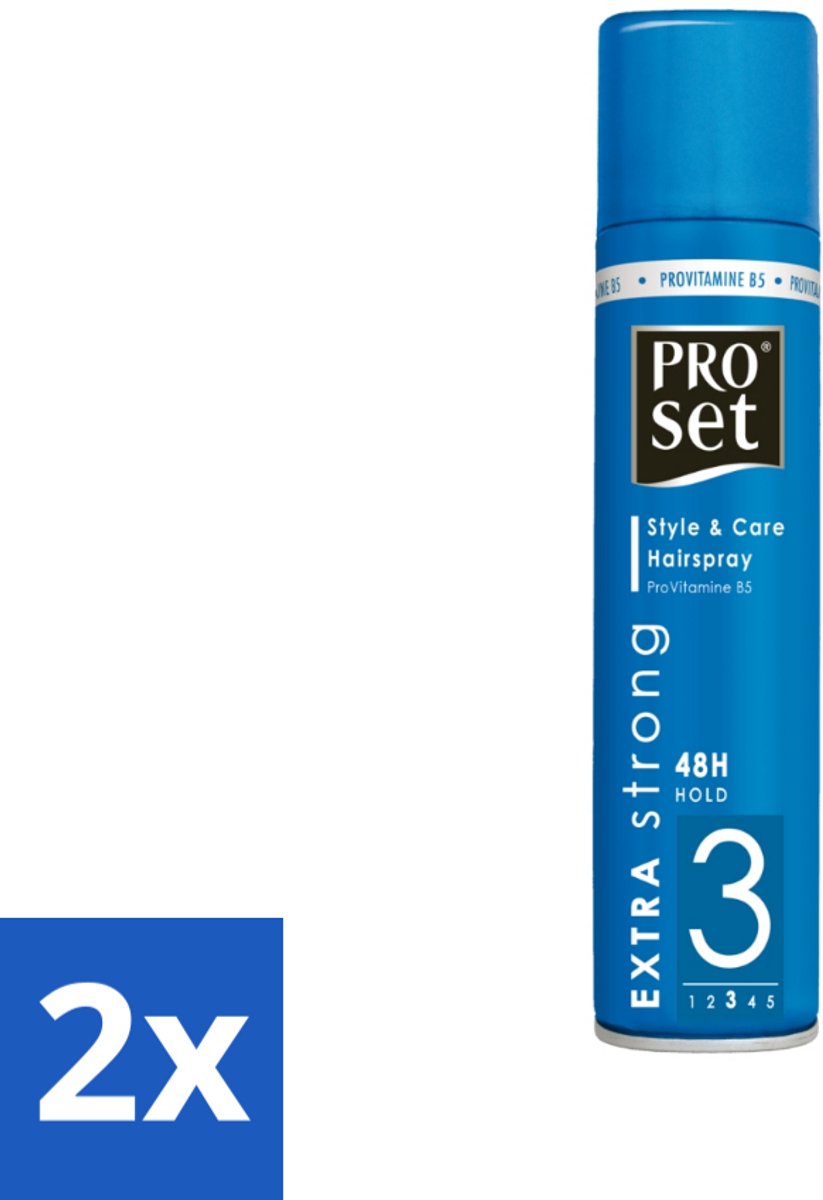 2 x Proset Haarspray Extra Sterk 300 ml - Haarspray 48 Uur - Haarspray Extra Sterk - Haarspray Met B5 - Haarspray Voor Langdurige Fixatie - Haarspray Zonder Plakken