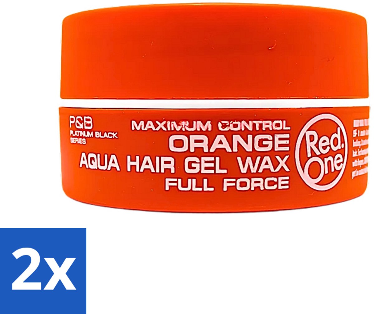 2 x Red One - Haarwax - Aqua Orange - Verfrissende Styling - Voor Sterke Hold & Glanzende Finish - 150 ml - Haarwax - Aqua Orange - Frisse Styling - Stijlvol Haar - Hold