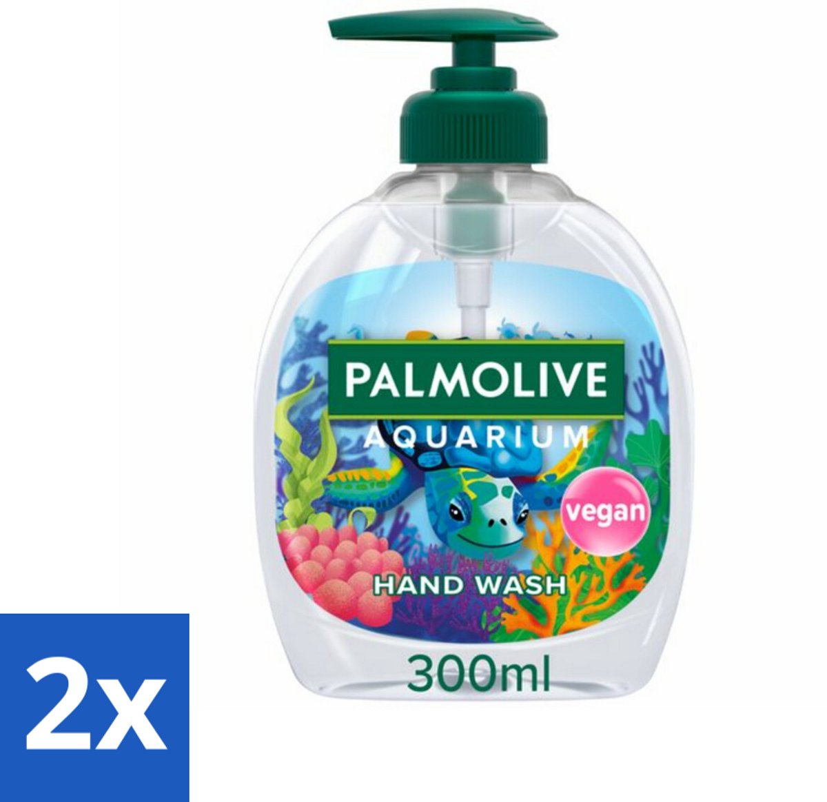 2 x Palmolive Handzeep Aquarium 300 ml - Handzeep - Natuurlijke Ingrediënten - Vegan - PH-neutraal - Zachte Reiniging