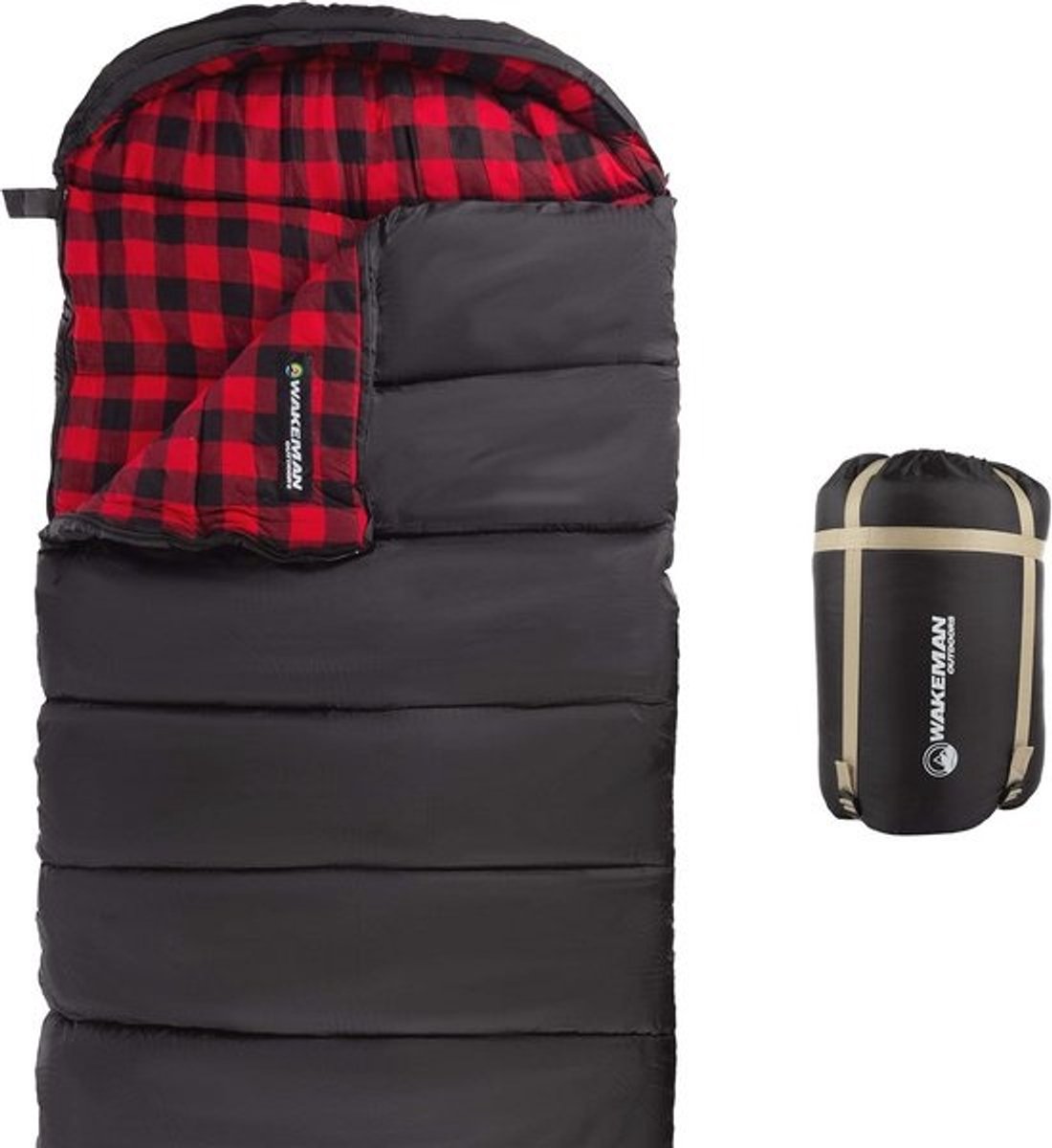 XL 3 Seizoenen Slaapzak - Envelop Stijl met Capuchon voor Kamperen en Wandelen