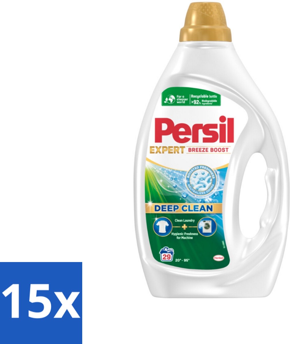 Persil Wasmiddel Gel 29 Wasbeurten Breeze Boost 1,305 liter - Bulkverpakking - 15 stuks