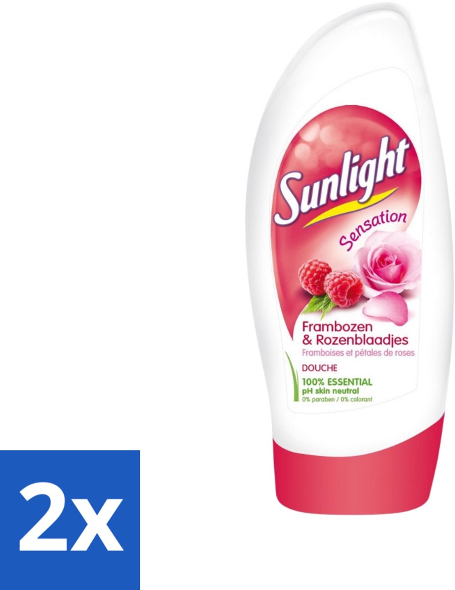 Sunlight - Douchegel - PH Neutraal - Rozen En Frambozen - 250 ml - Voordeelverpakking - 2 stuks
