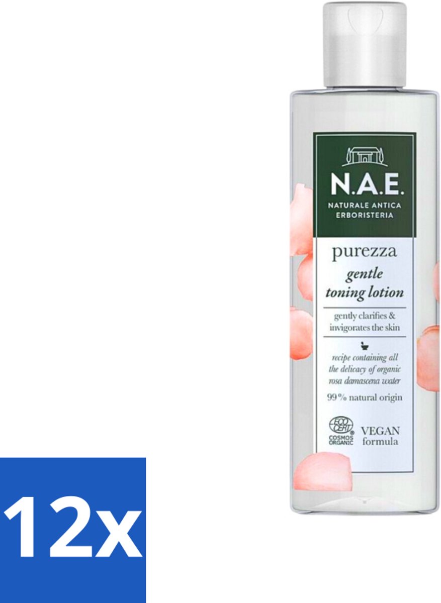 N.A.E. - Toning Lotion - Zuiverend & Hydraterend - Biologisch & Vegan - 200ml - Voordeelverpakking - 12 stuks