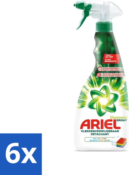 6 x Ariel Diamond Bright - Vloeibare Vlekverwijderaar - Witte en Gekleurde Was - 30 Wasbeurten - Vlekkenverwijderaar - Wasmiddel - Ariel Diamond Bright - Vloeibare Vlekverwijderaar - Witte Was