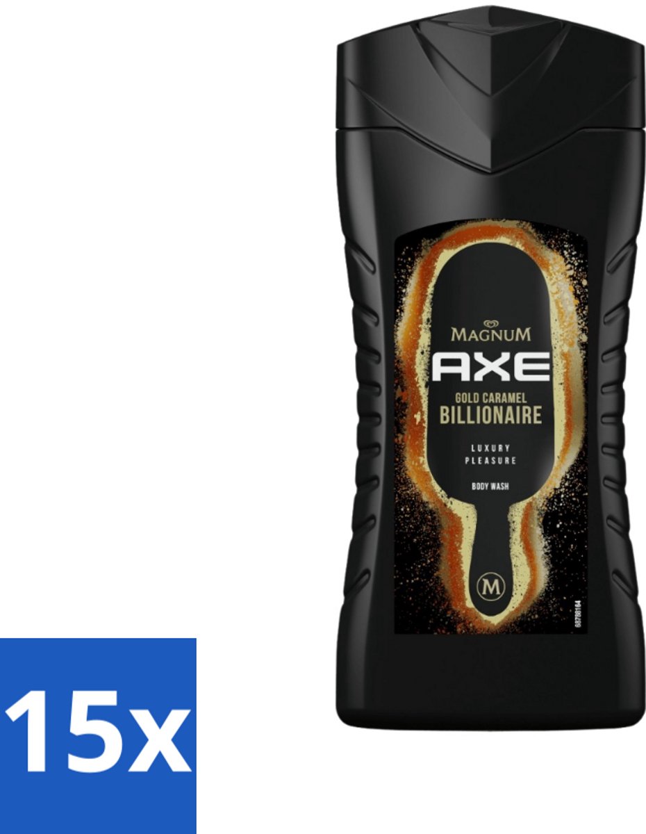 Axe X Magnum - Douchegel - Gold Caramel Billionaire - 250 ml - Bulkverpakking - 15 stuks