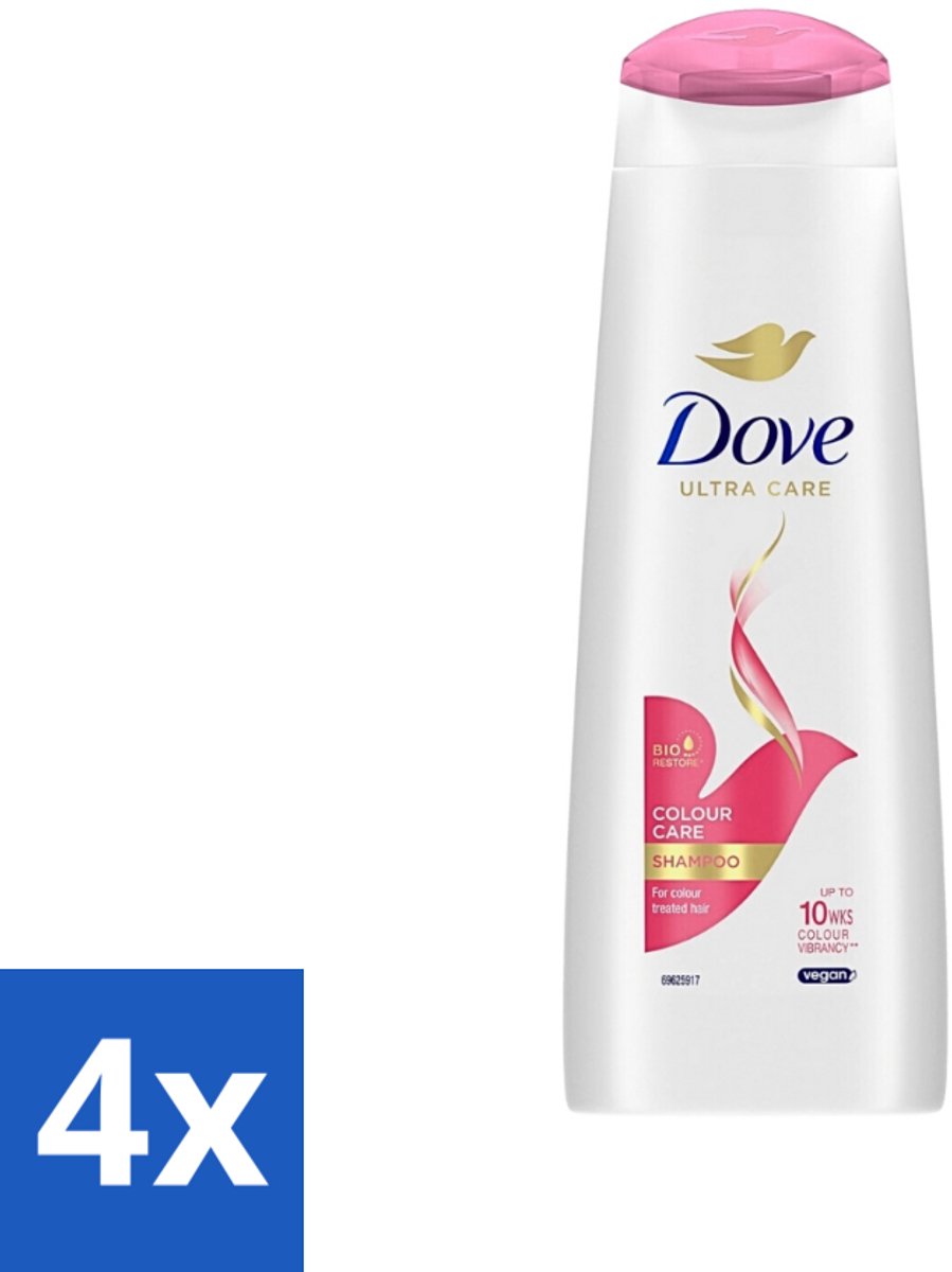 4 x Dove Ultra Care - Color Care - Shampoo - Geverfd Haar - 250 ml - Kleurbehoud - Gekleurd Haar - Haarverzorging - Dove Shampoo - Dove Color Care