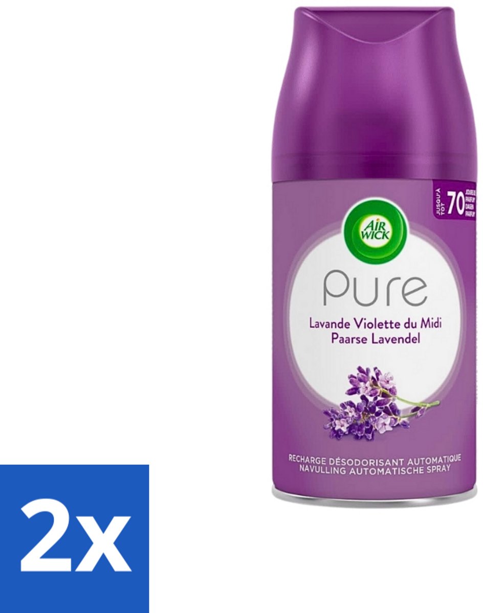 2 x Air Wick Freshmatic - Luchtverfrisser Navulling - Pure Fresh Lavendel - 250ml - Luchtverfrisser - Lavendelgeur - Air Wick Freshmatic - Geurverspreider - Geurnavulling