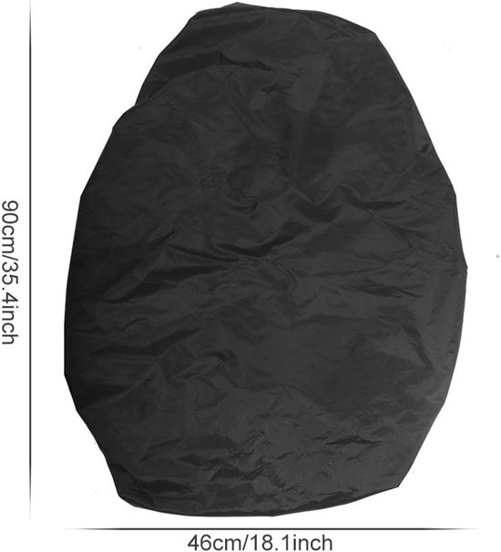 Zwarte, ovale scooterhoes, 90cm x 46cm.