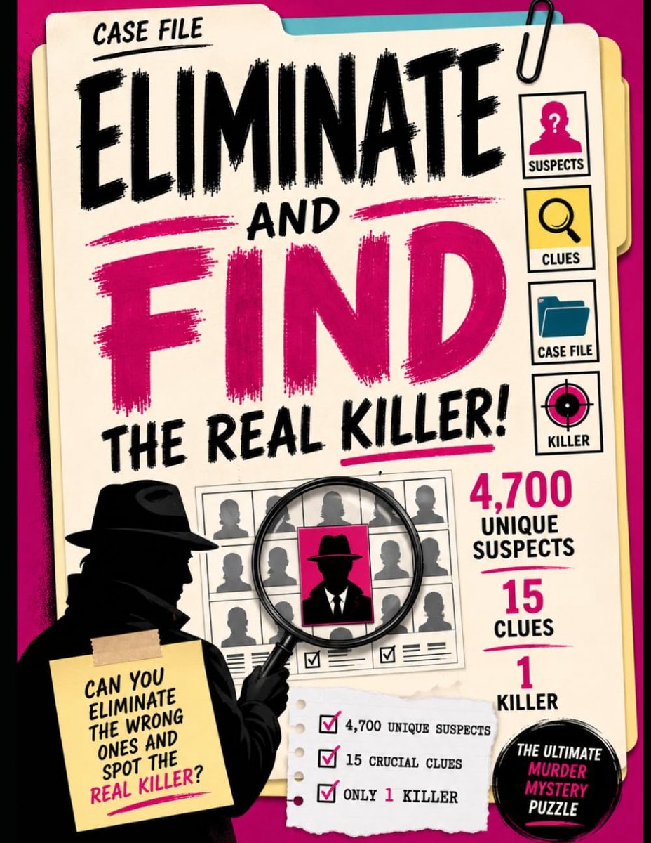 Eliminate and Find the Real Killer!: A Visual Murder Mystery Logic Puzzle for Adults: 4,700 Suspects, 15 Clues, One - ShopVlot