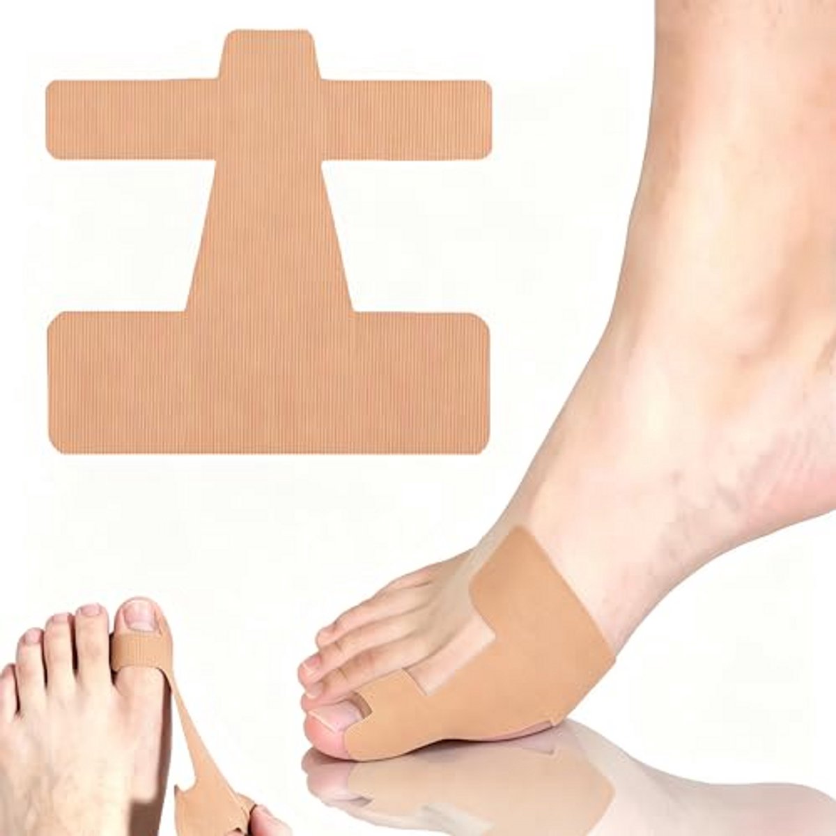 VONKELIOS® Bunion Corrector Tape, Wegwerf Hallux Valgus Correctie Verband, Elastische Grote Teen Rechtzetter Plakker voor Voetpijn Verlichting, Voetverzorging-60 stuks