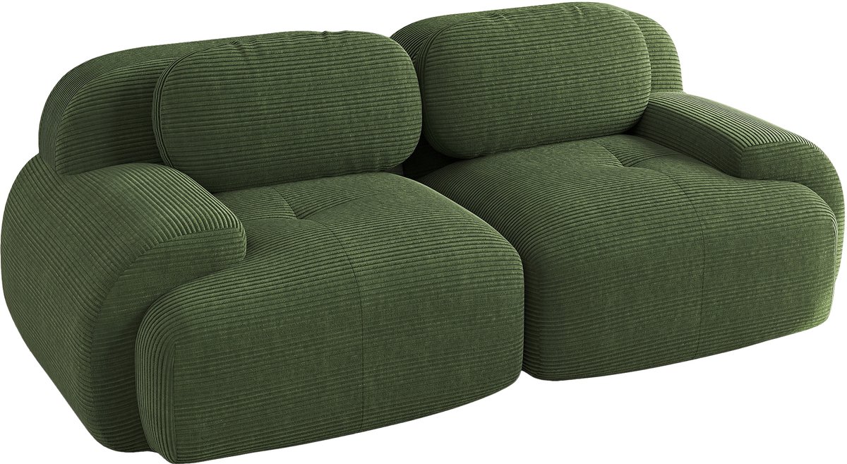 2-Zitsbank - Modulair Corduroy Frame-loos Loveseat - Groen