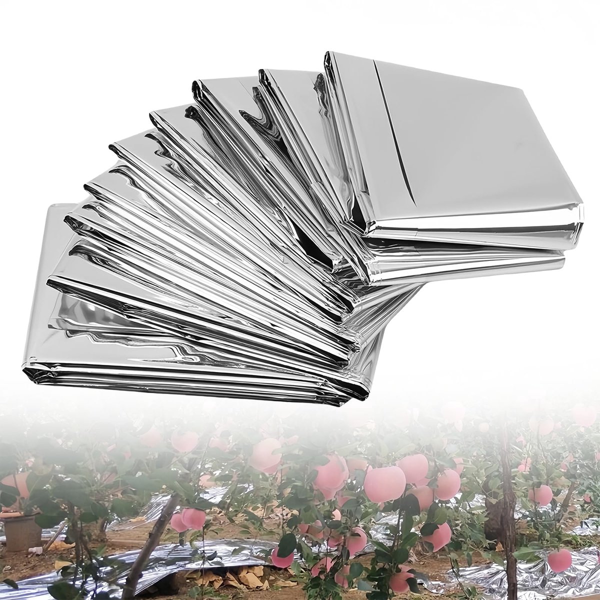 8 stuks reflecterende plantenfolie, 210 x 160 cm, zeer reflecterende PETP-plantenfolie, verwarmingsfolie - ShopVlot