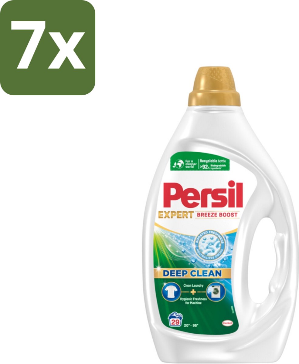 Persil Wasmiddel Gel 29 Wasbeurten Breeze Boost 1,305 liter - Bulkverpakking - 7 stuks
