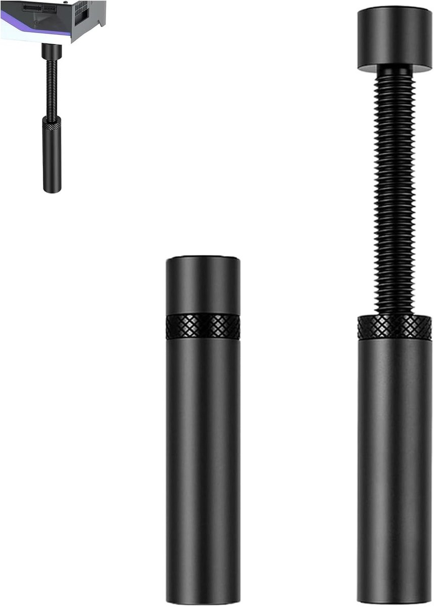 Verstelbare Aluminium GPU Steun, 2-Pack Magnetische Grafische Kaart Houder met Anti-Omval Beugel voor 74-120mm Kaarten, Zwart